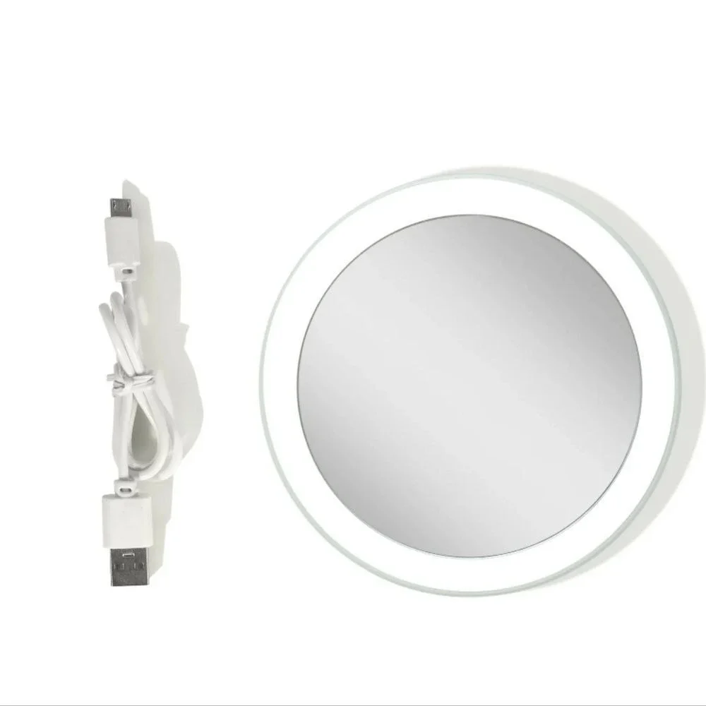 Zadro Rechargeable Compact LED Mirror w/Carrying Pouch- Grey